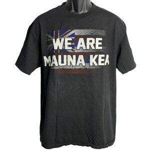 We Are Mauna Kea Hawaiian T Shirt M Black Crewneck Short Sleeve Double Sided